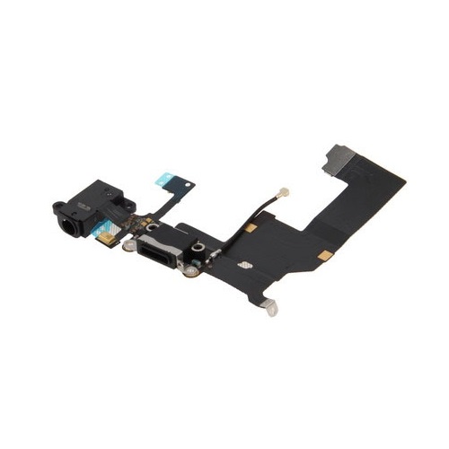Charging Port + Headphone Jack for iPhone 5 - Black