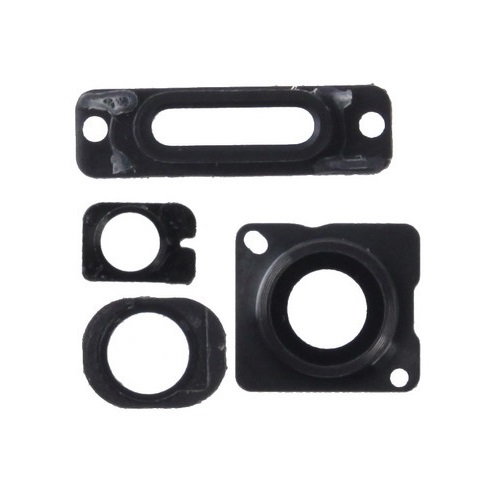 Camera Lens + Flash Light and Charging Port Ring for iPhone 5 - Black