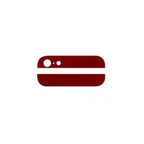 Top & Bottom Glass for Back Cover for iPhone 5 - Red