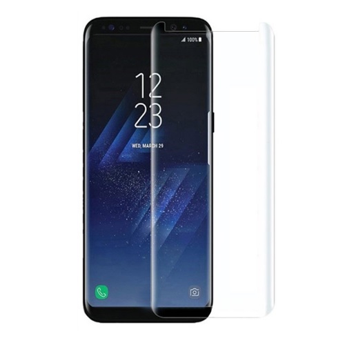 Curved Coverage Tempered Glass in Retail Packaging for Galaxy S8 - Clear