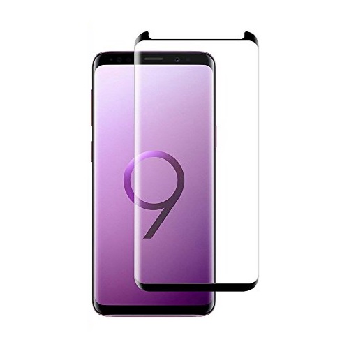 Curved Coverage Tempered Glass in Retail Packaging for Galaxy S9 Plus - Black