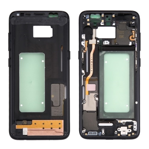 Mid-Frame Housing with Small Components Pre-Installed for Galaxy S8 – Midnight Black