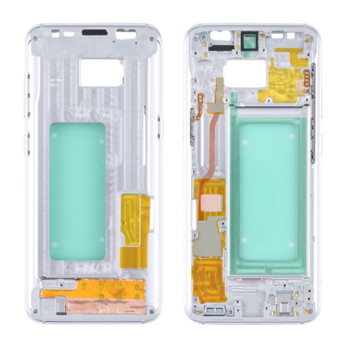 Mid-Frame Housing with Small Components Pre-Installed for Galaxy S8,- Arctic Silver