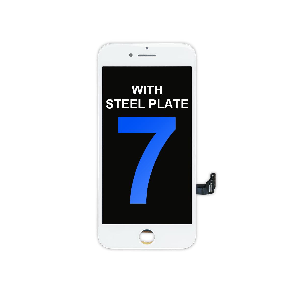Aftermarket LCD Assembly with Steel Plate for iPhone 7 - White