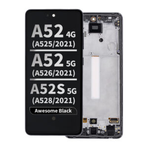 Aftermarket LCD Assembly with Frame for Samsung Galaxy A52 4G (A525 / 2021) / A52 5G (A526 / 2021) / A52s 5G (A528 / 2021) (Without Fingerprint Sensor) - Awesome Black