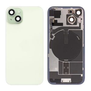 Back Cover Glass w/ Frame and Wireless NFC Flex Cable for iPhone 15 – Green