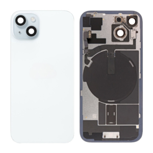 Back Cover Glass w/ Frame and Wireless NFC Flex Cable for iPhone 15 – Blue