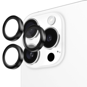 Metal Camera Ring Protector with Tempered Glass Lens for iPhone 15 Pro / 15 Pro Max
