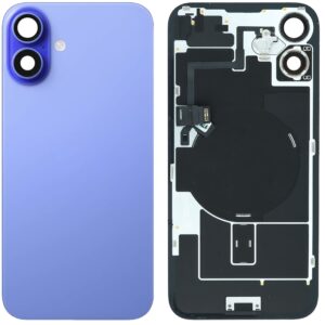 Back Cover Glass w/ Frame and Wireless NFC Flex Cable for iPhone 16 – Ultramarine