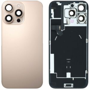 Back Cover Glass w/ Frame and Wireless NFC Flex Cable for iPhone 16 Pro Max – Desert Titanium
