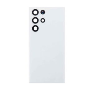 Back Cover Glass with Camera Lens and Adhesive for Samsung Galaxy S22 Ultra - Phantom White