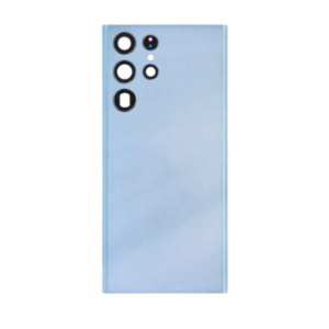 Back Cover Glass with Camera Lens and Adhesive for Samsung Galaxy S22 Ultra - Sky Blue