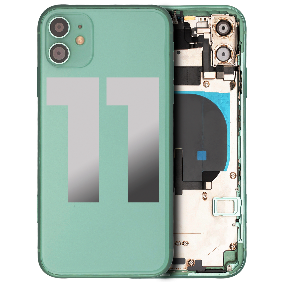 Back Housing w/ Small Parts Pre-Installed for iPhone 11 (Charging Port Included) – Green