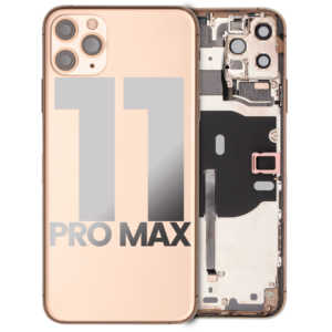 Back Housing w/ Small Parts Pre-Installed for iPhone 11 Pro Max (Charging Port Included) – Gold