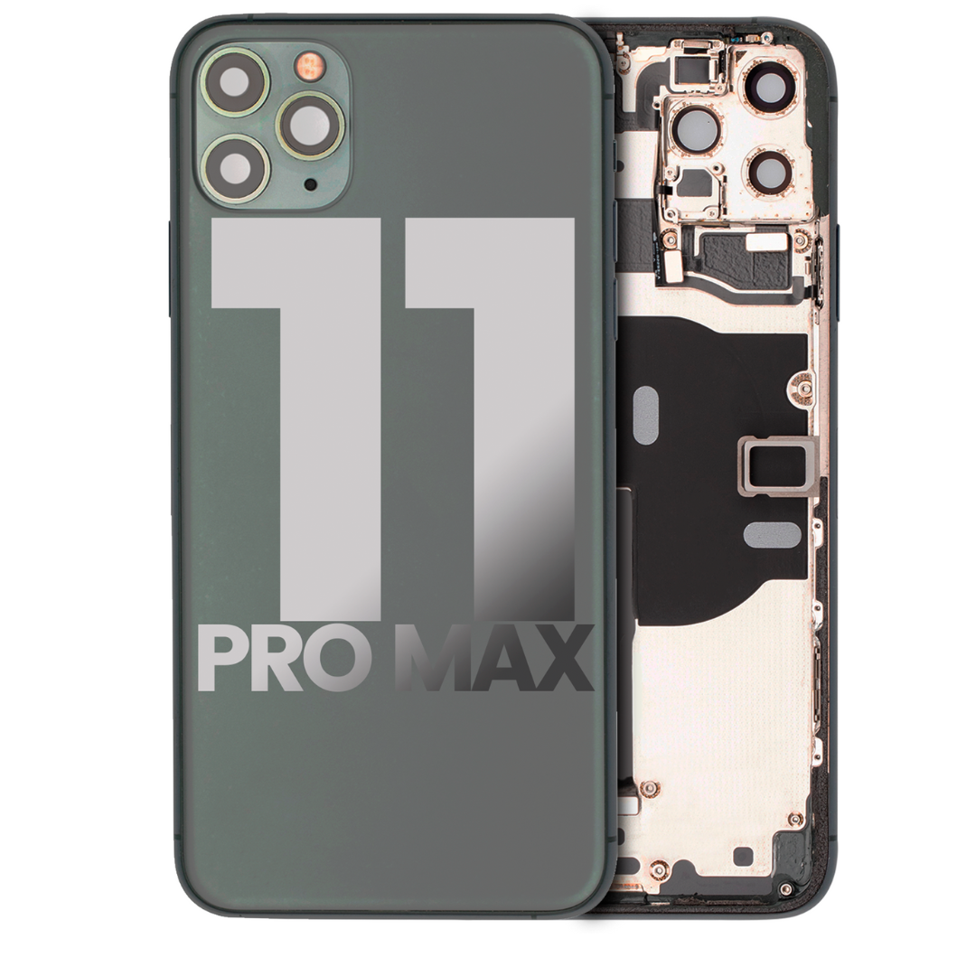 Back Housing w/ Small Parts Pre-Installed for iPhone 11 Pro Max (Charging Port Included) – Midnight Green
