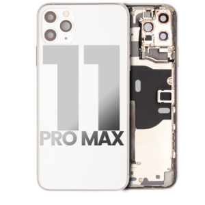 Back Housing w/ Small Parts Pre-Installed for iPhone 11 Pro Max (Charging Port Included) – Silver