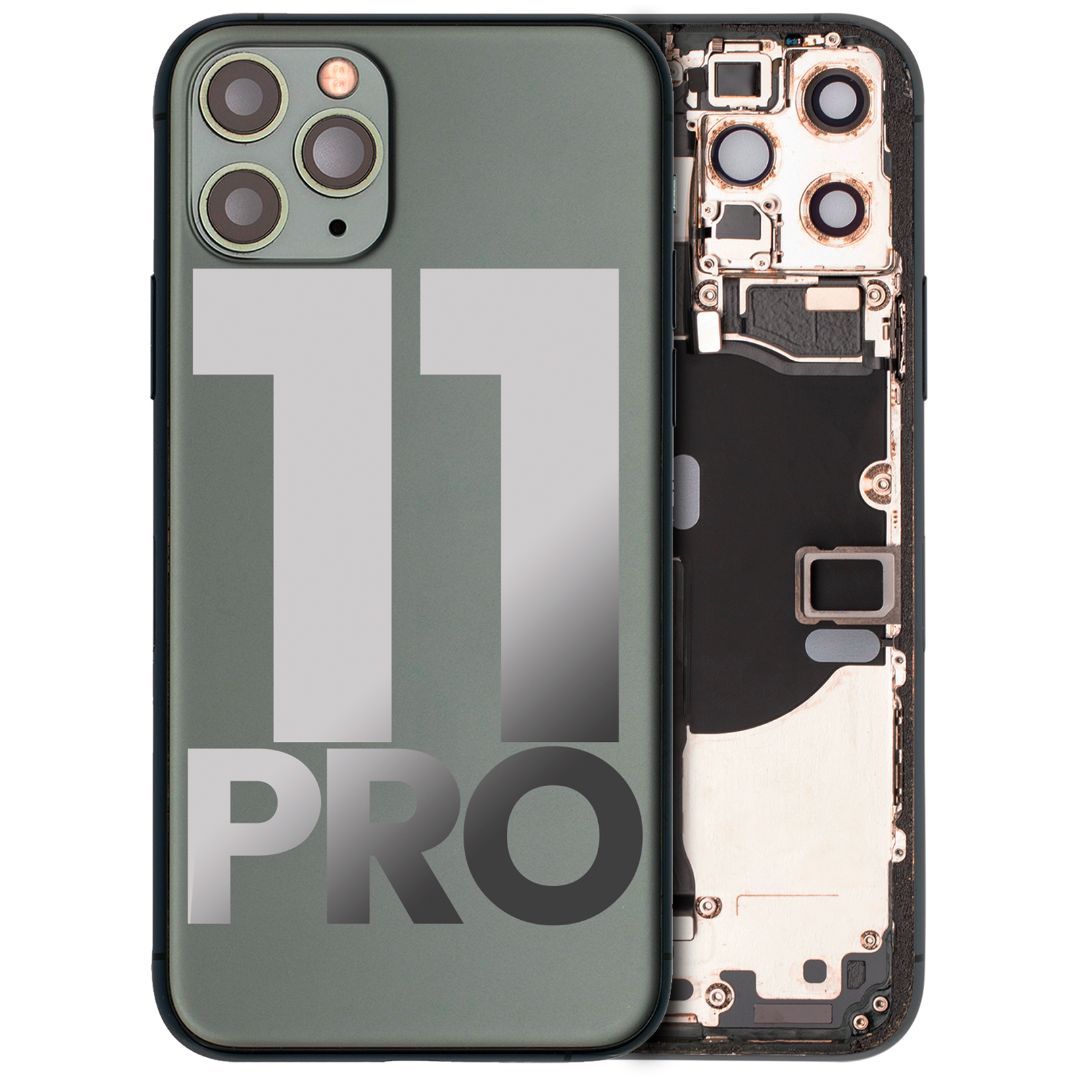 Back Housing w/ Small Parts Pre-Installed for iPhone 11 Pro (Charging Port Included) – Midnight Green