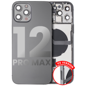 Back Housing w/ Small Parts Pre-Installed for iPhone 12 Pro Max (Charging Port Included) – Graphite