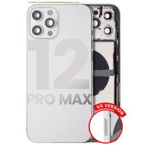 Back Housing w/ Small Parts Pre-Installed for iPhone 12 Pro Max (Charging Port Included) – Silver