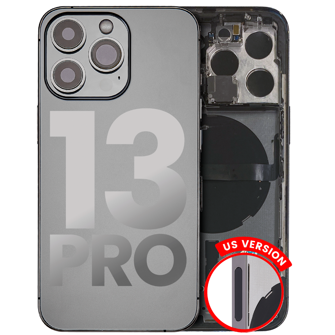Back Housing w/ Small Parts Pre-Installed for iPhone 13 Pro (Charging Port Included) – Graphite