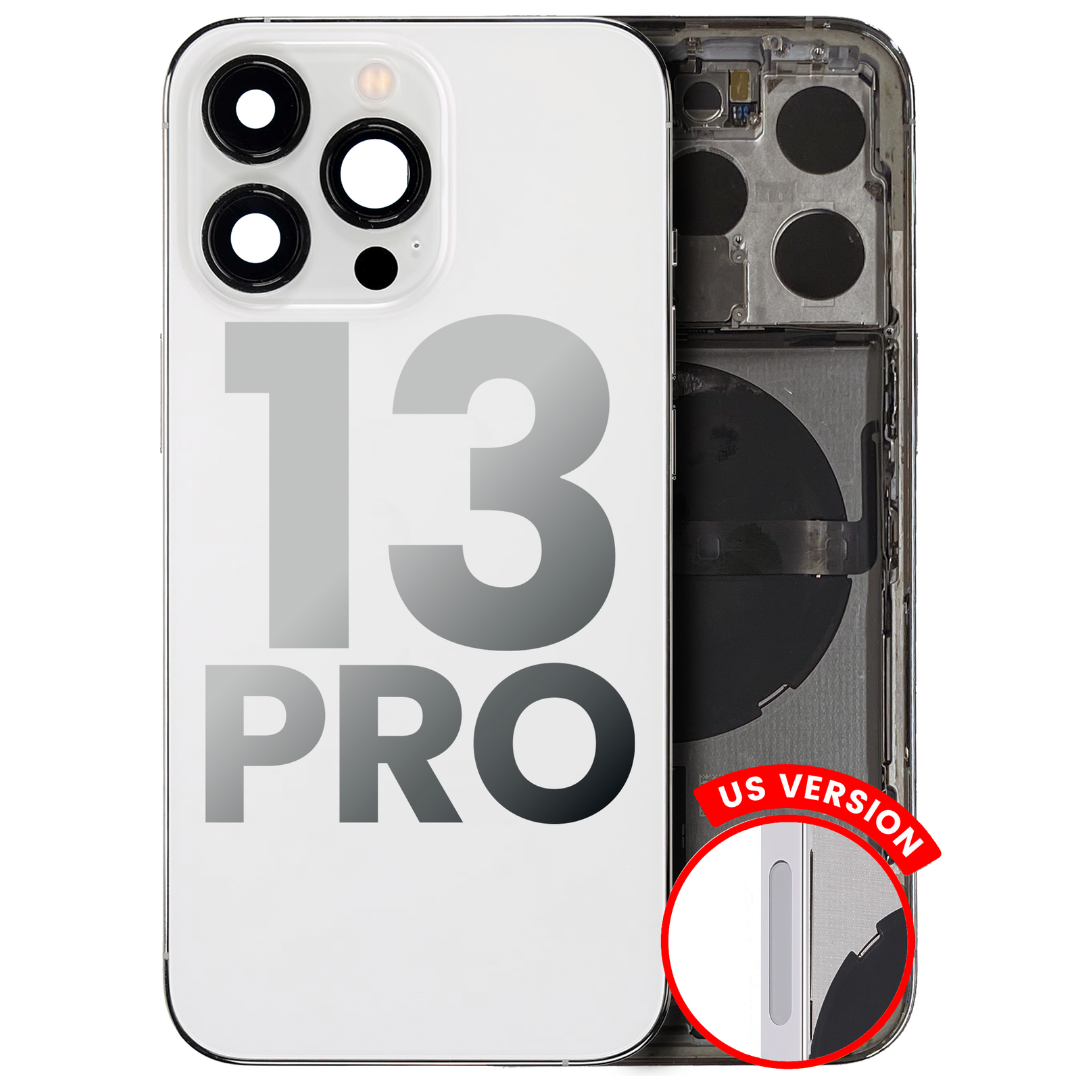 Back Housing w/ Small Parts Pre-Installed for iPhone 13 Pro (Charging Port Included) – Silver