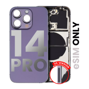 Back Housing w/ Small Parts Pre-Installed for iPhone 14 Pro (Charging Port Included) – Deep Purple