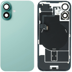 Back Cover Glass w/ Frame and Wireless NFC Flex Cable for iPhone 16 – Teal