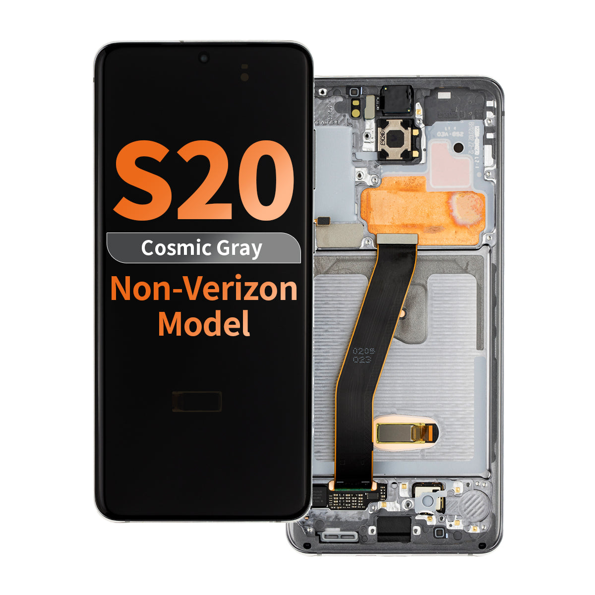 Aftermarket OLED Assembly with Frame for Samsung Galaxy S20 (Not Compatible with Verizon) - Cosmic Gray