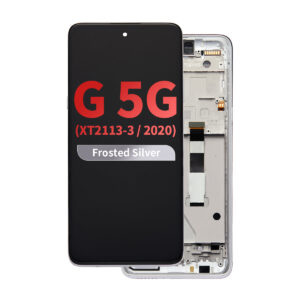 Refurbished LCD Assembly with Frame for Moto G 5G (XT2113-3 / 2020) - Frosted Silver