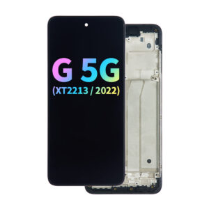 Refurbished LCD Assembly with Frame for Moto G 5G (XT2213 / 2022) - Black