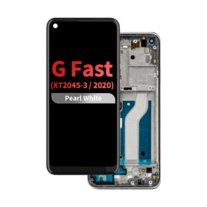 Refurbished LCD Assembly with Frame for Moto G Fast (XT2045-3 / 2020) - Pearl White