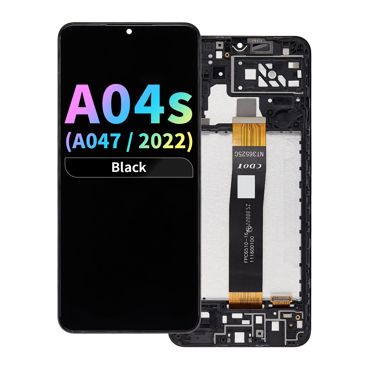 Refurbished LCD Assembly with Frame for Samsung Galaxy A04s (A047 / 2022) - Black