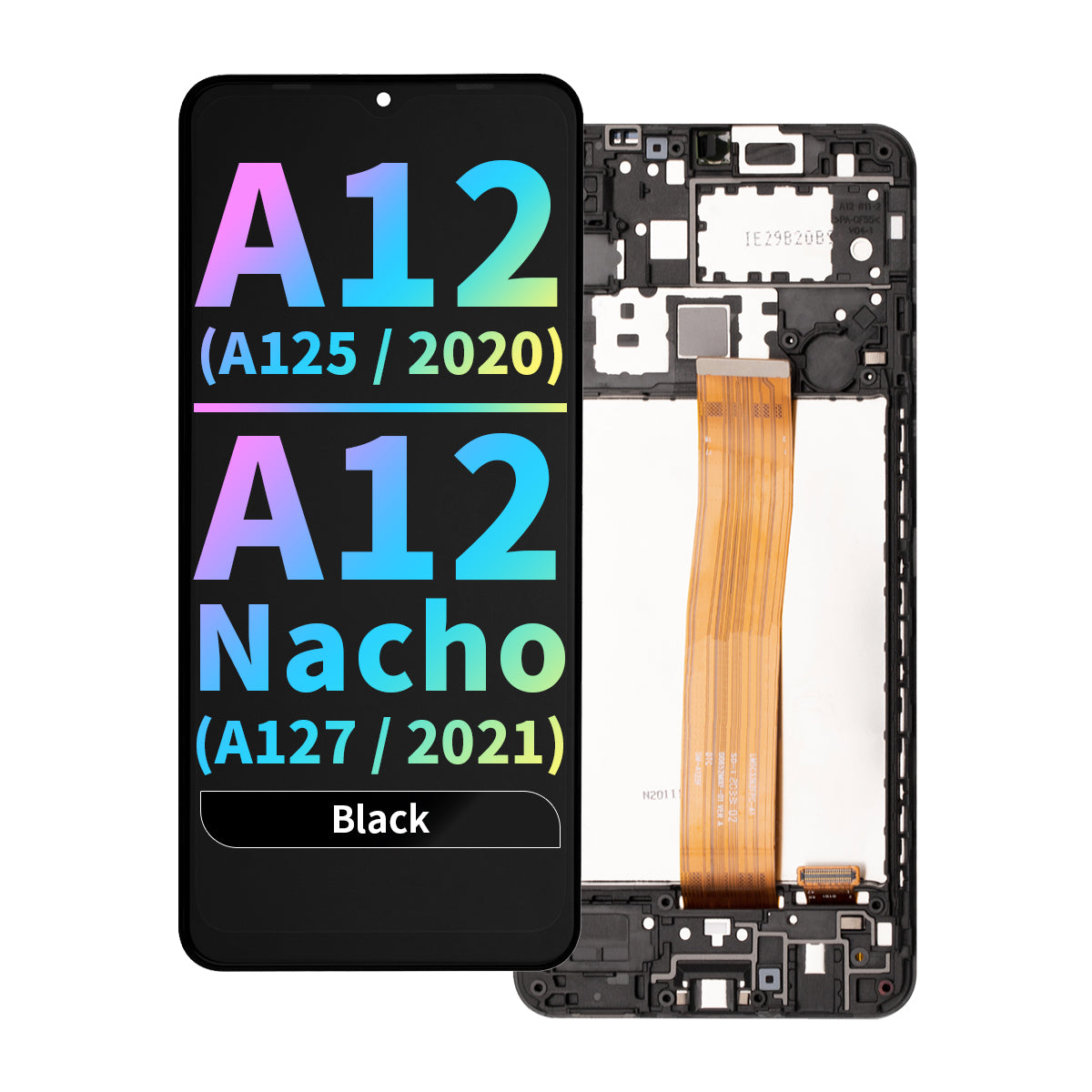Refurbished LCD Assembly with Frame for Samsung Galaxy A12 (A125 / 2020) / A12 Nacho (A127 / 2021) - Black