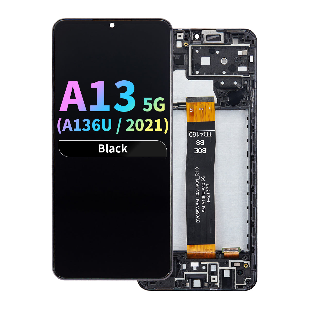 Refurbished LCD Assembly with Frame for Samsung Galaxy A13 5G (A136U / 2021) - Black