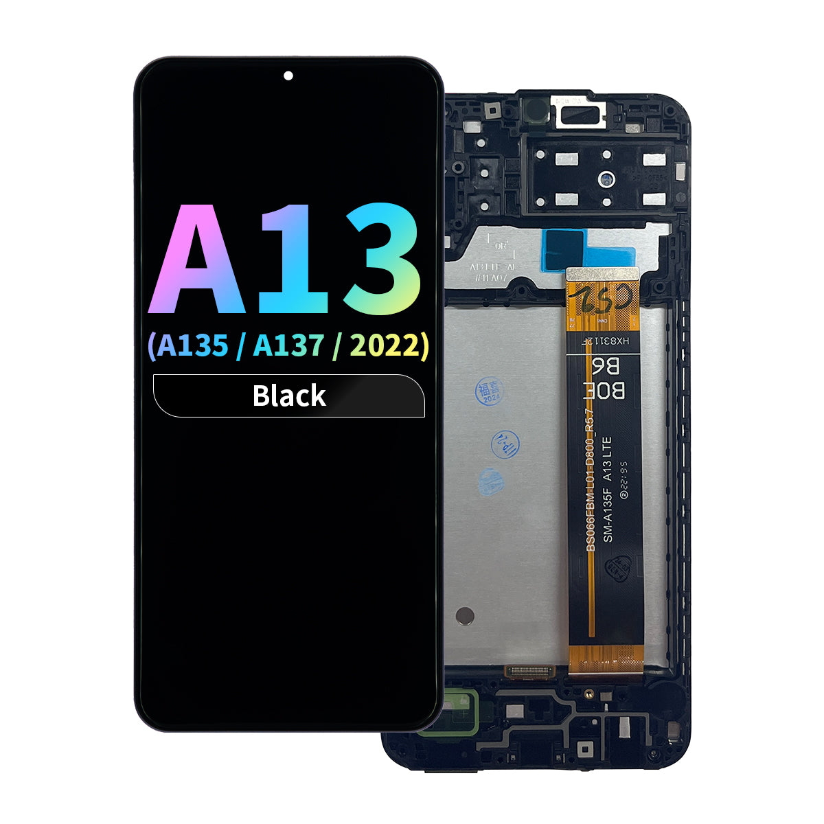 Refurbished LCD Assembly with Frame for Samsung Galaxy A13 (A135 / 2022) / A13s (A137 / 2022) - Black