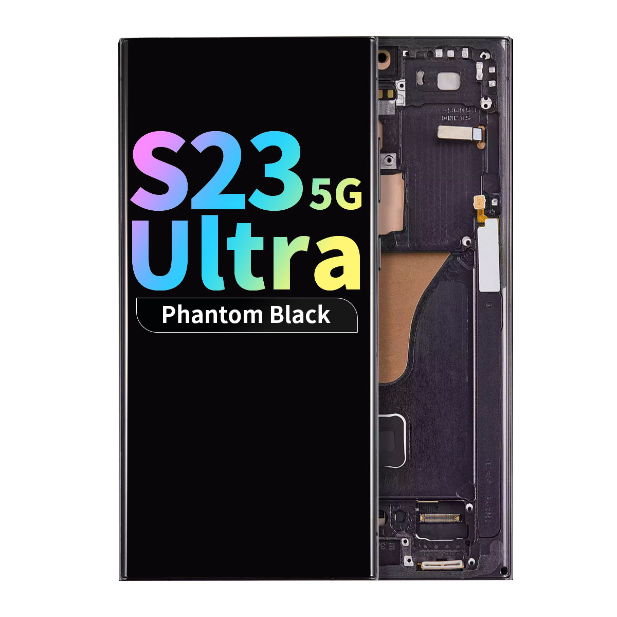 Refurbished OLED Assembly with Frame for Samsung Galaxy S23 Ultra - Phantom Black