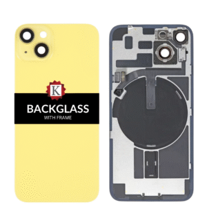 Back Cover Glass w/ Frame and Wireless NFC Flex Cable for iPhone 14 - Yellow