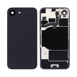 Back Cover Glass w/ Frame and Wireless NFC Flex Cable for iPhone 16e - Black