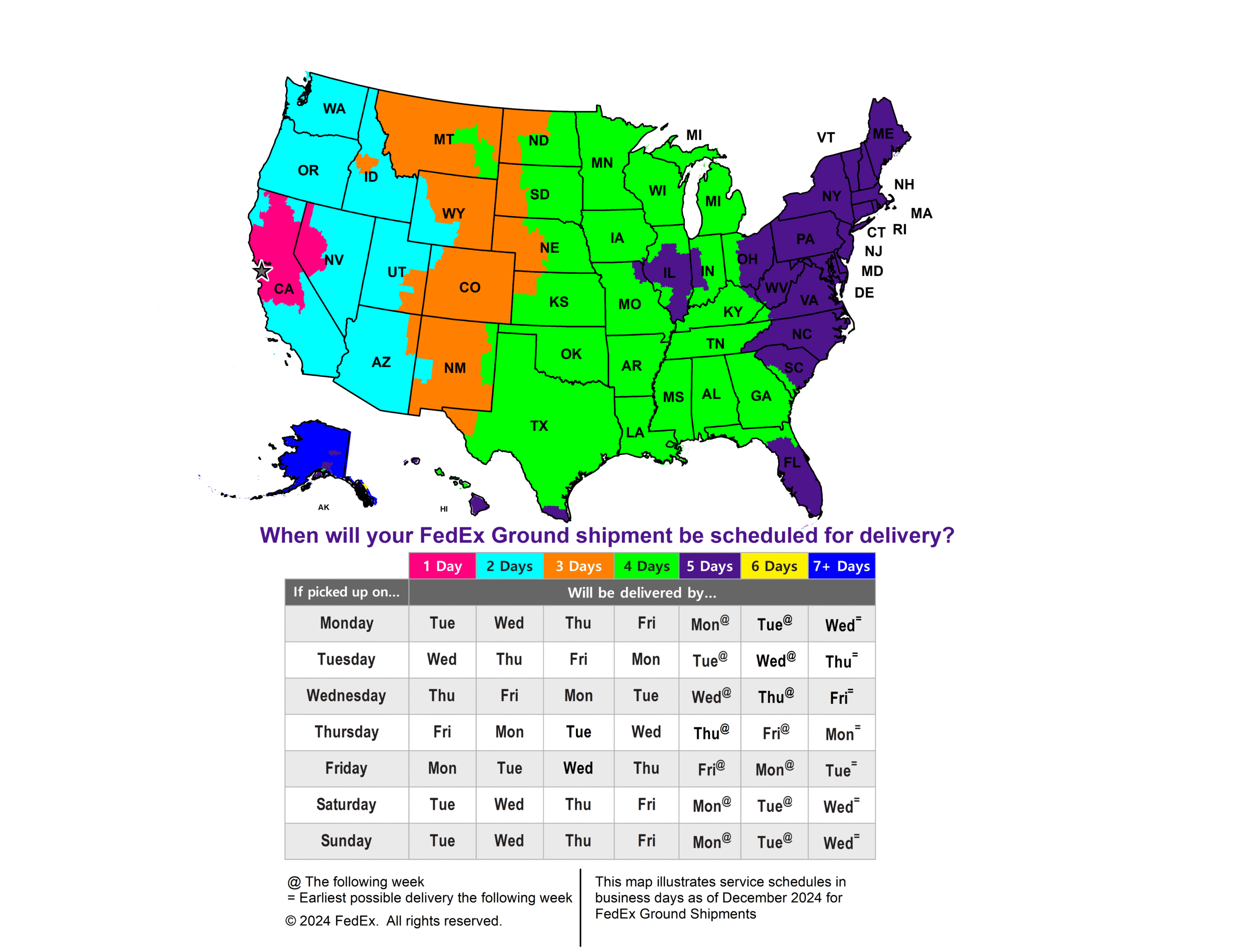FedEx Ground Map