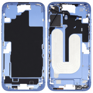 Mid-Frame Housing w/ Back Glass and Wireless NFC and Small Parts Pre-Installed for iPhone 16 Plus – Ultramarine