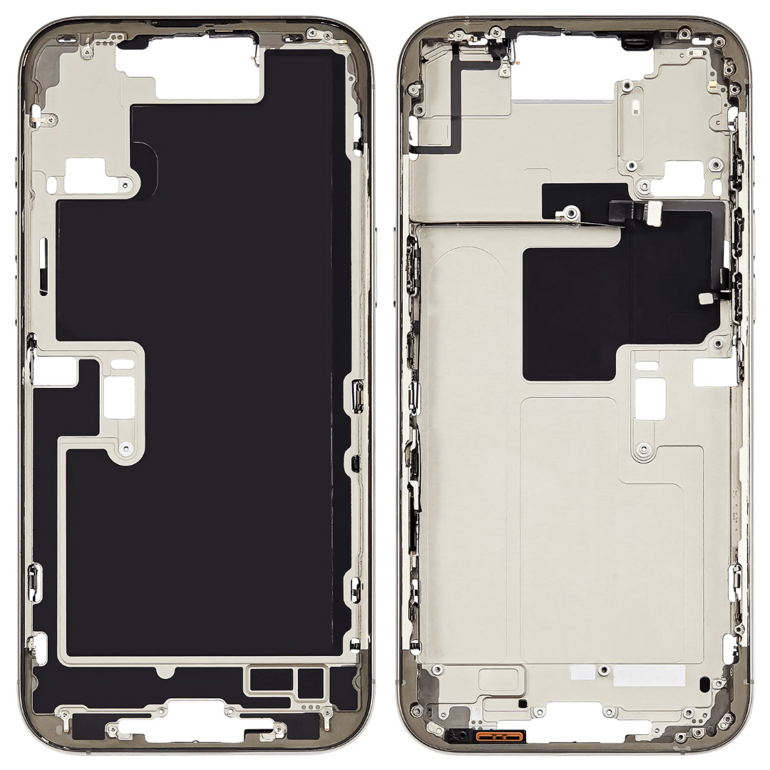 Mid-Frame Housing w/ Back Glass and Wireless NFC and Small Parts Pre-Installed for iPhone 16 Pro Max – Natural Titanium