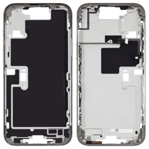 Mid-Frame Housing w/ Back Glass and Wireless NFC and Small Parts Pre-Installed for iPhone 16 Pro Max – White Titanium