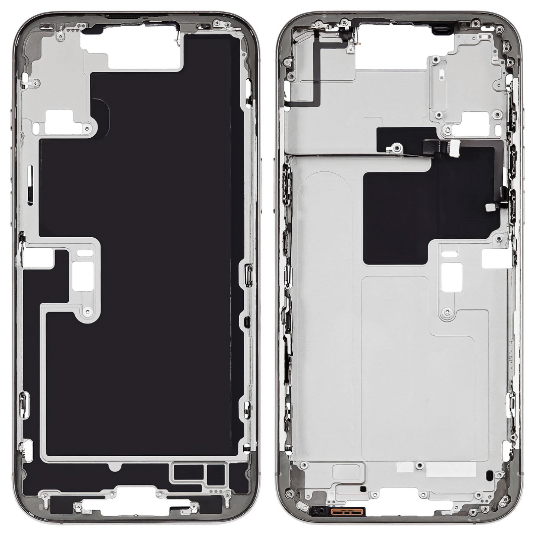 Mid-Frame Housing w/ Back Glass and Wireless NFC and Small Parts Pre-Installed for iPhone 16 Pro Max – White Titanium
