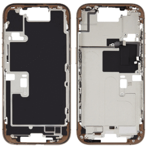 Mid-Frame Housing w/ Back Glass and Wireless NFC and Small Parts Pre-Installed for iPhone 16 Pro – Desert Titanium