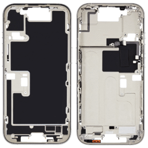 Mid-Frame Housing w/ Back Glass and Wireless NFC and Small Parts Pre-Installed for iPhone 16 Pro – Natural Titanium